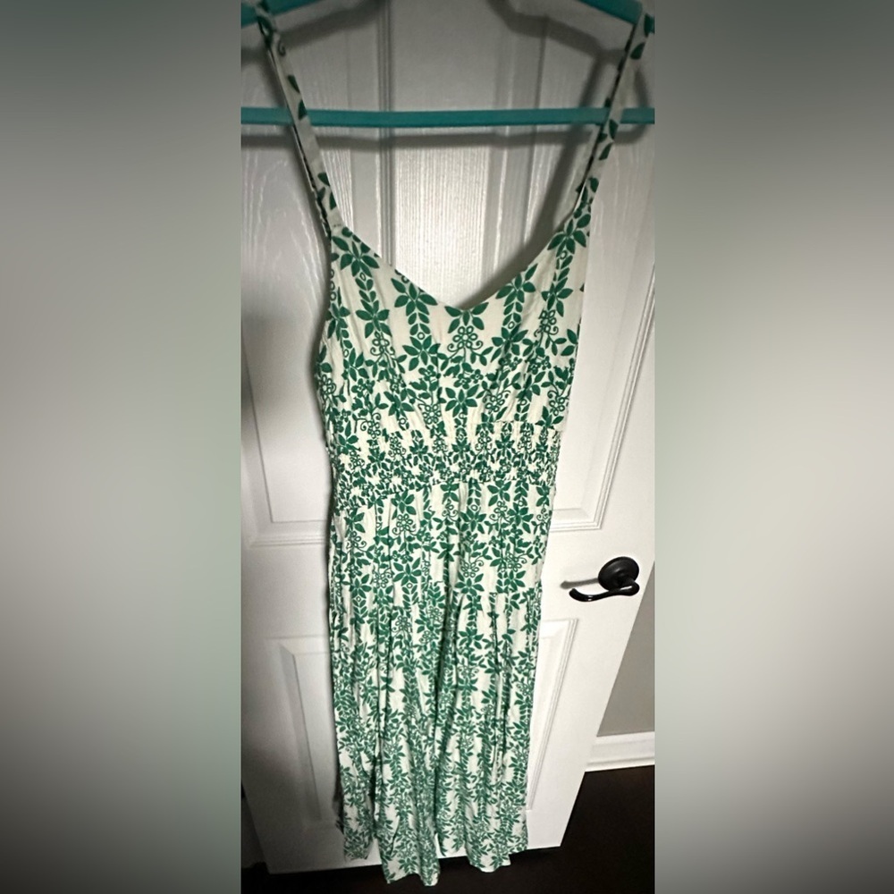 ‼️RARE‼️🎸LeiMarie🎸🔥NWT🔥Skies Are Blue MIDI Sundress in Kelly Green/White—S - Picture 4 of 16